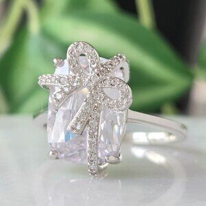 Deluxe Bow Ring, 925 Sterling Silver Charmed Aroma Bow Collection